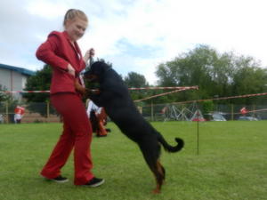 Charlotte and Millie at her first show after winni