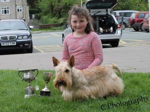 Eloise with Ruby after the Junior Handling Comp