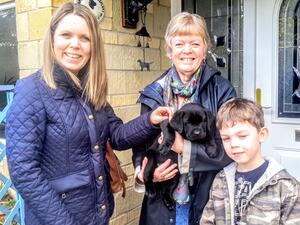 Meg meets her new family at 5 weeks