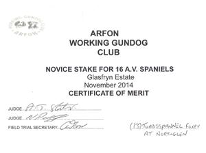 Arfon WGC Novice AV Spaniel Field Trial COM