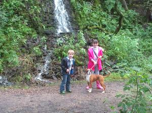 Holly on a walk with the children