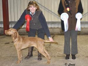 Ava winning Best Puppy in Show at Ashbourne CS