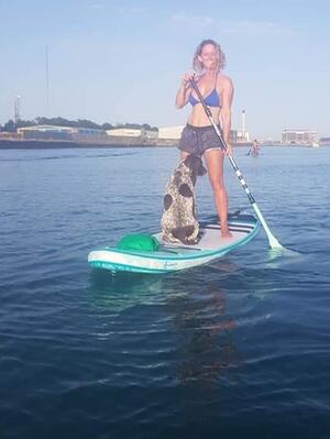 Pippa out on the paddleboard