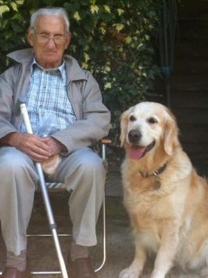 Millie with my father in 2010