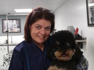 Sue with her dog Dorothy