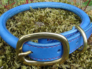 Rolled leather poodle collar