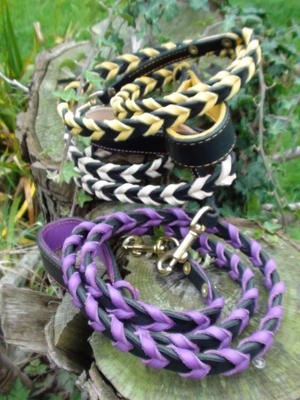 Chevron leather leads