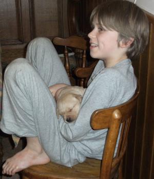 Josh having a cuddle...