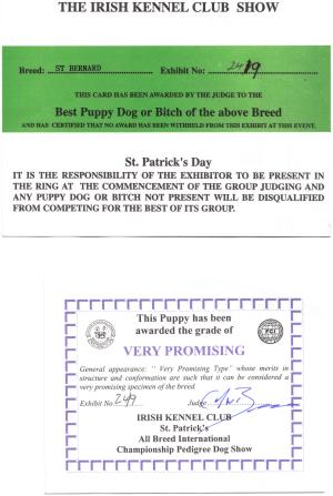Best Puppy & Grade Certificate (FCI)