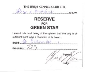 Reserve Green Star Certificate