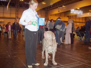 Kelsey with owner Claire at Crufts 2005